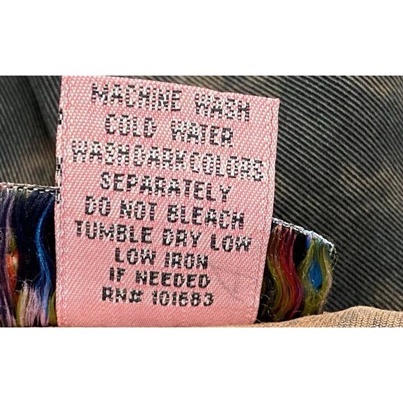 TOOFAN Women Blouse Pintuck Tie Dye Swirl Pattern Sz S Black Cooper 13-1 - Picture 9 of 9